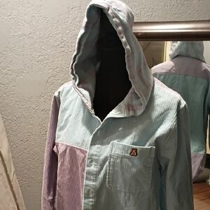 Teddy Fresh Colorblock Hooded Corduroy Jacket